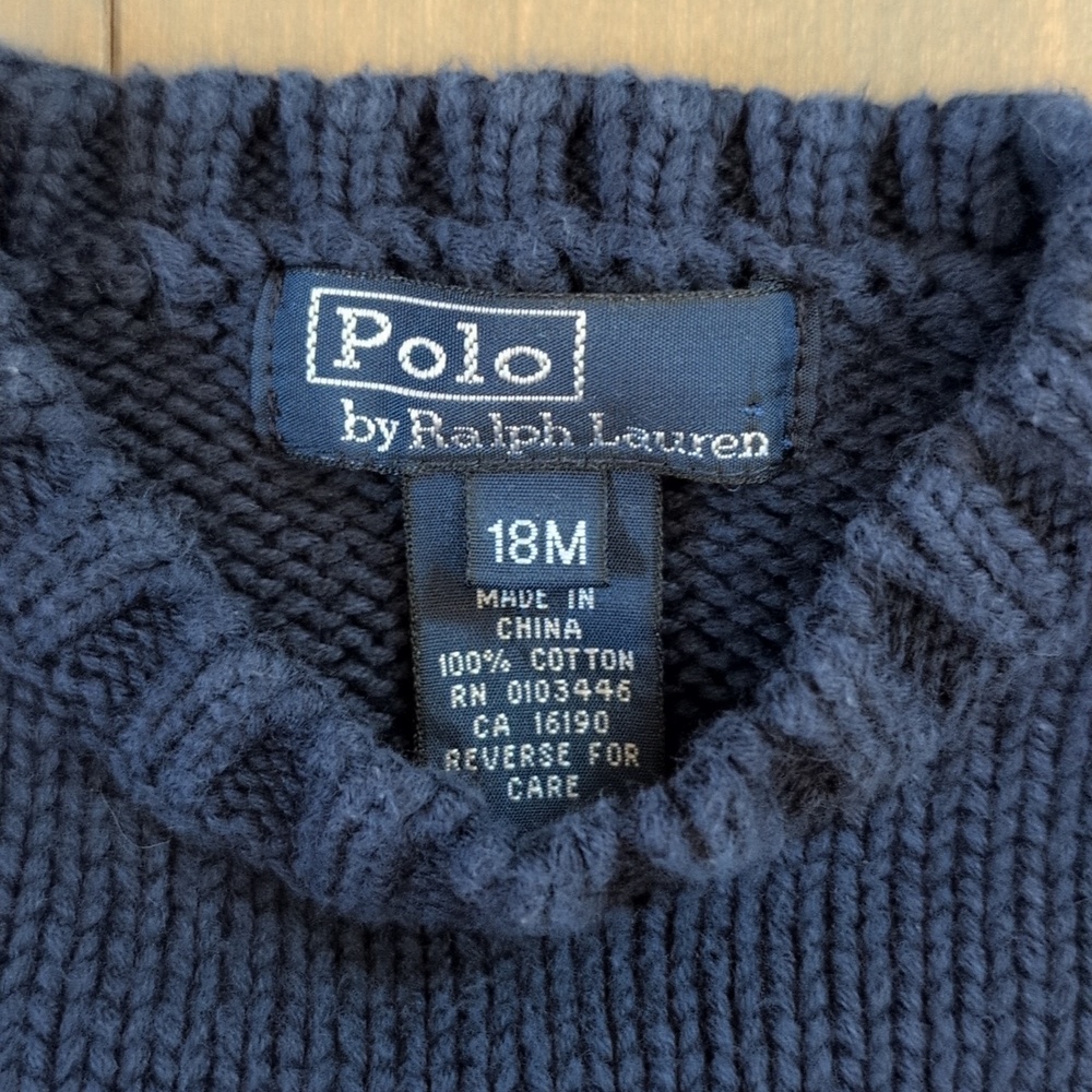 Polo Ralph Lauren 18 Month Navy Knit Sweater - Picture 4 of 8